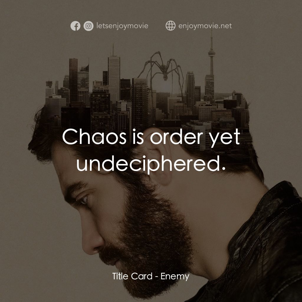 《心敵》經典台詞：Title Card: Chaos is order yet undeciphered.