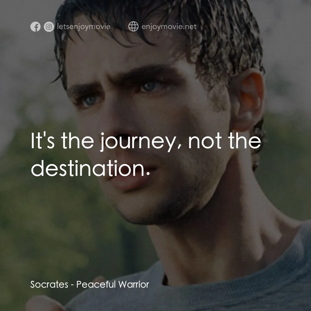 深夜加油站遇見蘇格拉底電影對白：Socrates: It's the journey, not the destination.