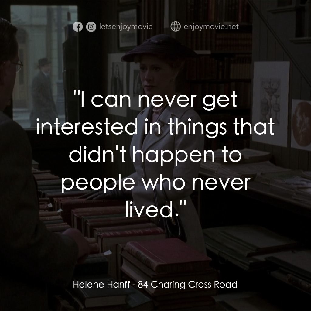 書箋情緣電影對白：Helene Hanff: 