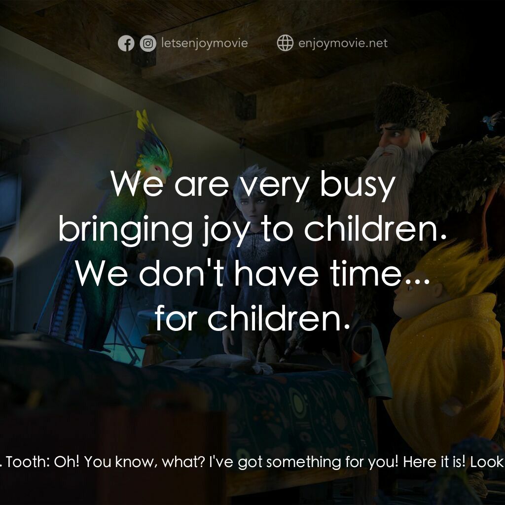 捍衛聯盟電影對白：Bunnymund:  Crikey! Somebody do something. Jack Frost:  Oh, don't look at me. I'm