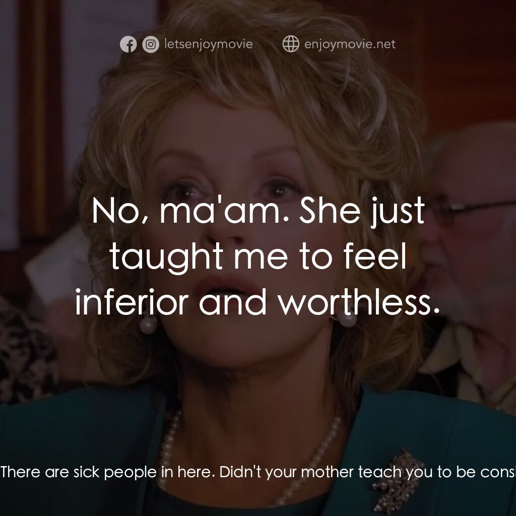 一場糟糕的婚禮電影對白：Nurse Sample:  No yelling in the hallways! There are sick people in here. Didn't 