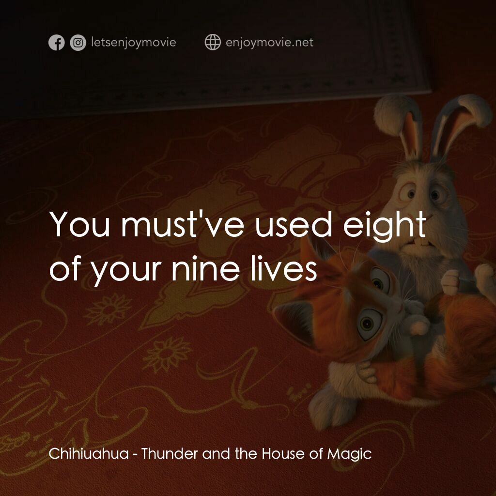 《魔法之家》經典台詞：Chihiuahua:  You must've used eight of your ni ...