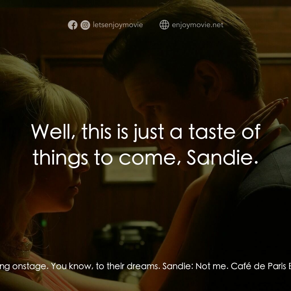 蘇豪的最後一夜電影對白：Café de Paris Bartender:  Being here with all these lights shining on you, it's t