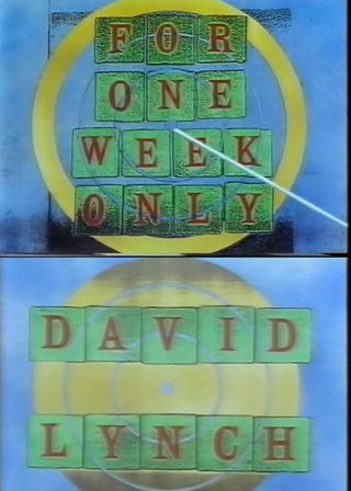 《Jonathan Ross Presents for One Week Only: David Lynch》電影海報