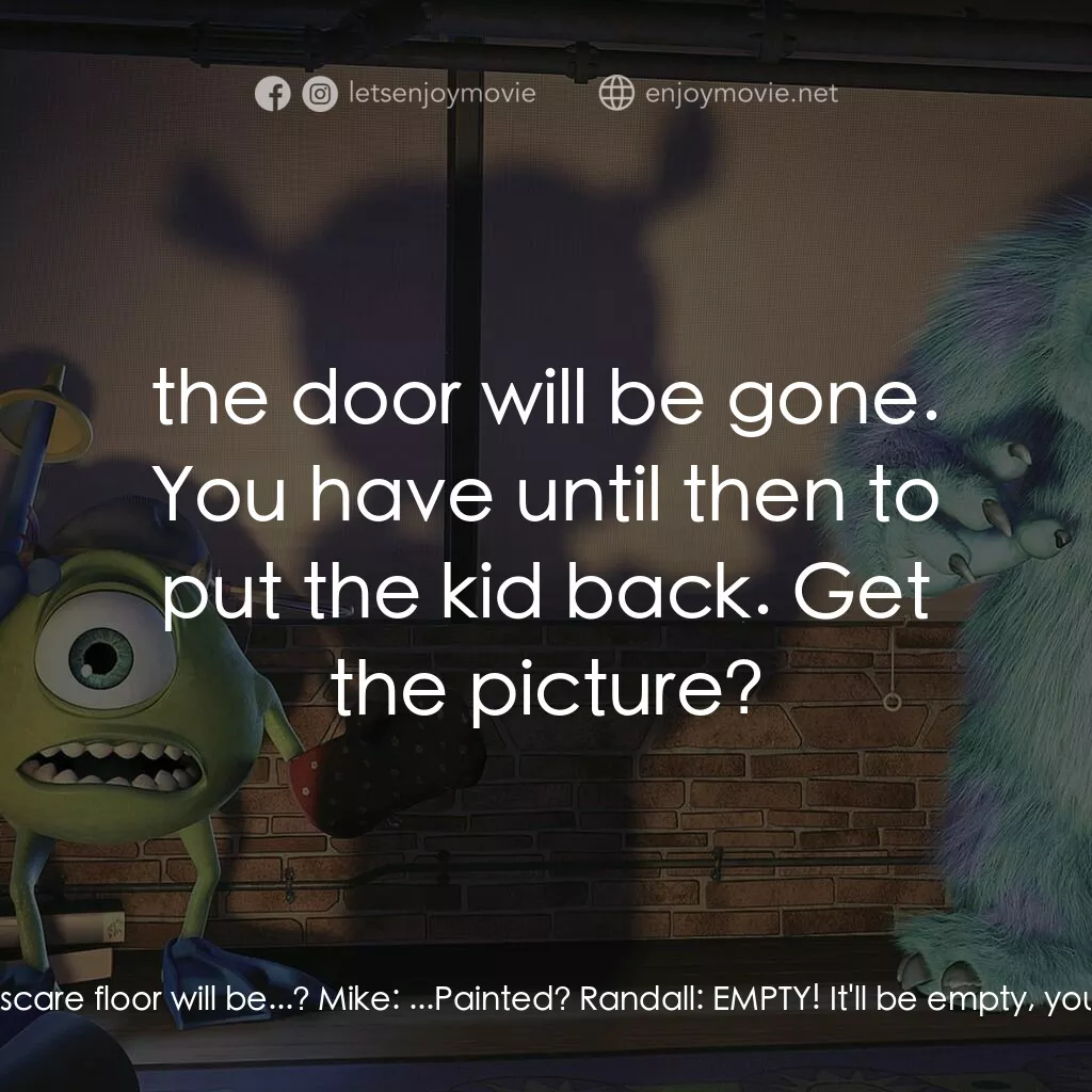 怪獸公司電影對白：Randall:  Cheating? Right. Okay, I think I know how to make this all go away. Wha