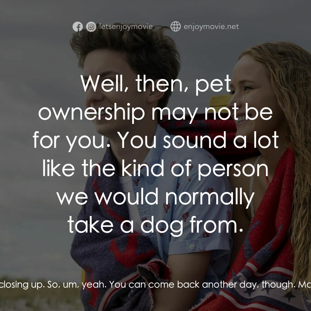 調教你處男電影對白：Maddie Barker:  Come on. There's gotta be more questions. Percy Becker:  Yes, the