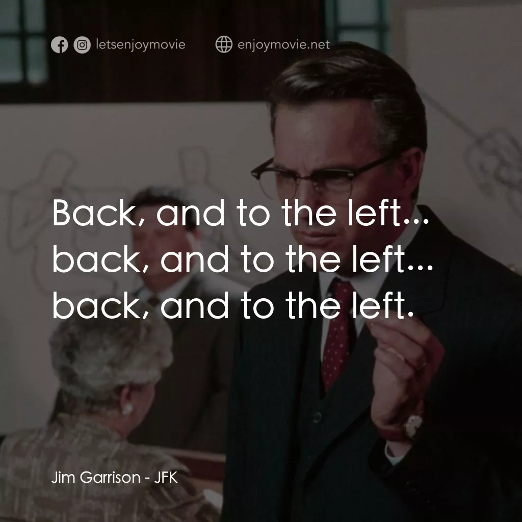 誰殺了甘迺迪電影對白：Jim Garrison: Back, and to the left... back, and to the left... back, and to the 