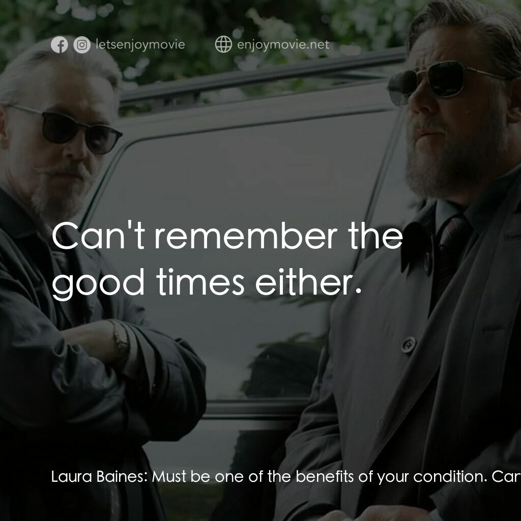 《超危險警探》經典台詞：Laura Baines:  Must be one of the benefits of your ...