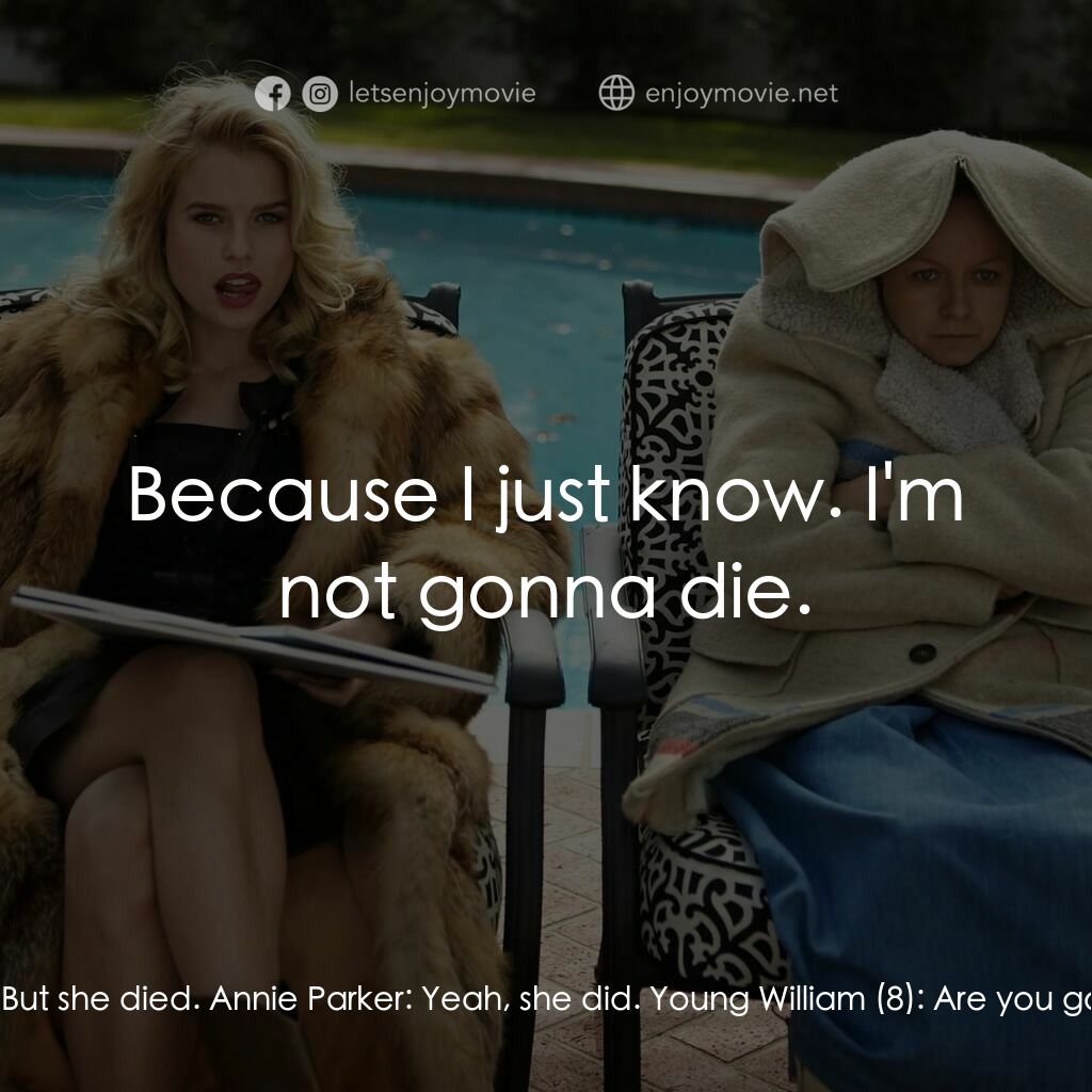 《解碼安妮·帕克》經典台詞：Annie Parker:  Mommy was in the hospital because m ...