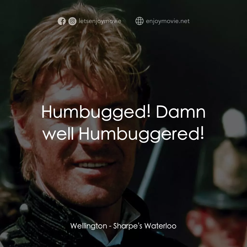 Sharpe's Waterloo電影對白：Wellington: Humbugged! Damn well Humbuggered!