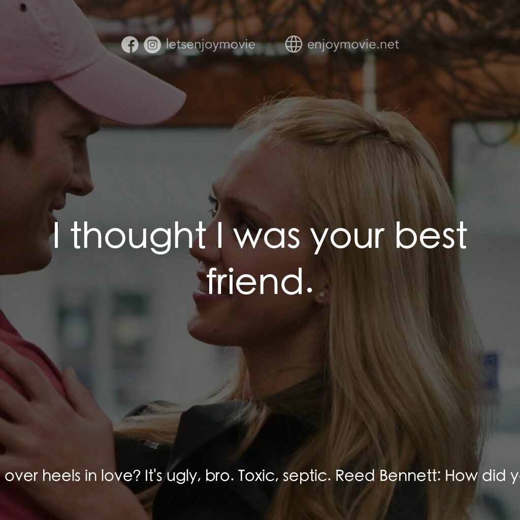 情人節快樂電影對白：Alphonso:  You don't step in to love, you fall in. Head over heels. Have you ever