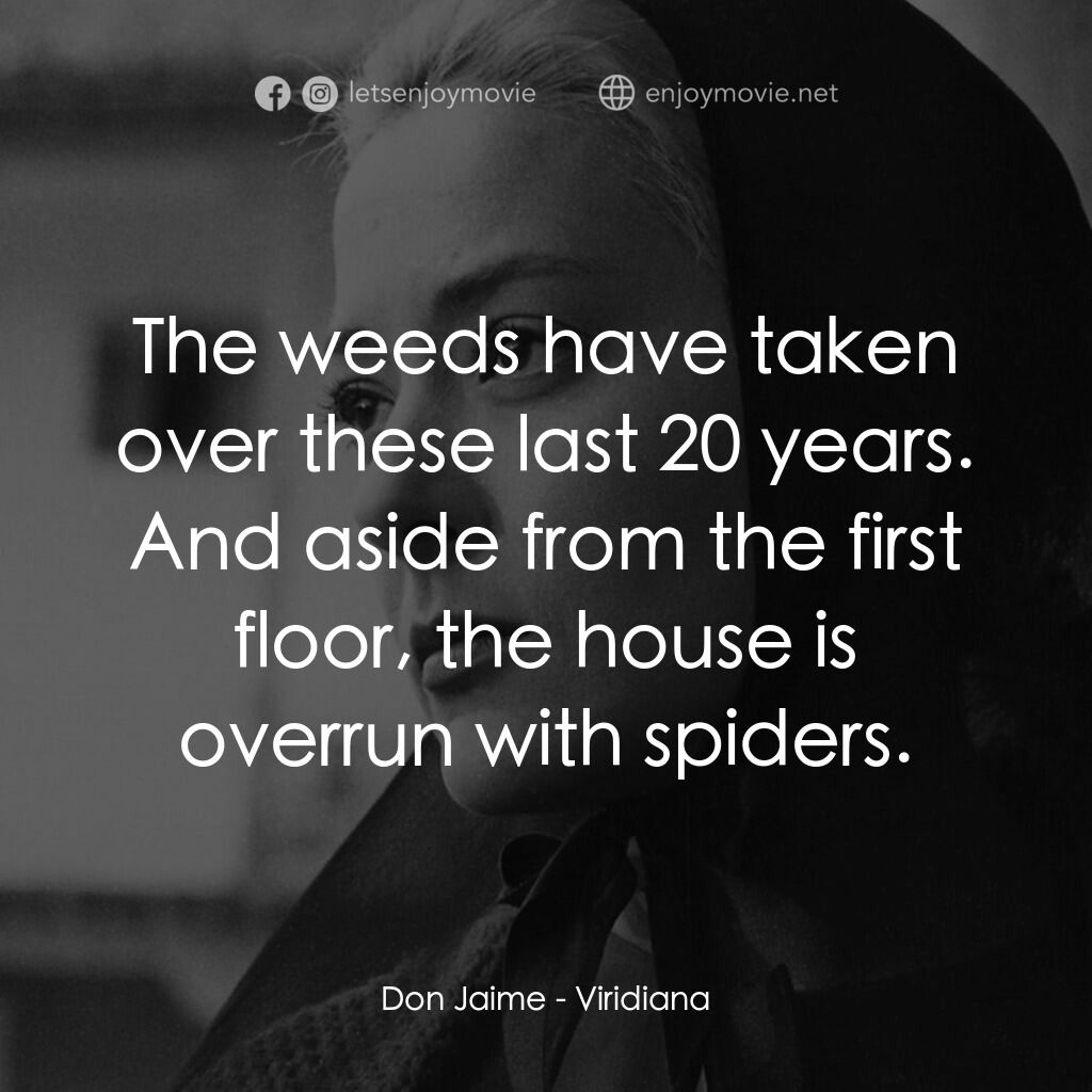 薇麗狄雅娜電影對白：Don Jaime:  The weeds have taken over these last 20 years. And aside from the fir