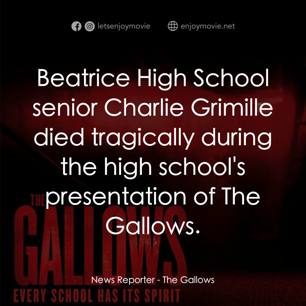 問吊舞台電影對白：News Reporter: Beatrice High School senior Charlie Grimille died tragically durin