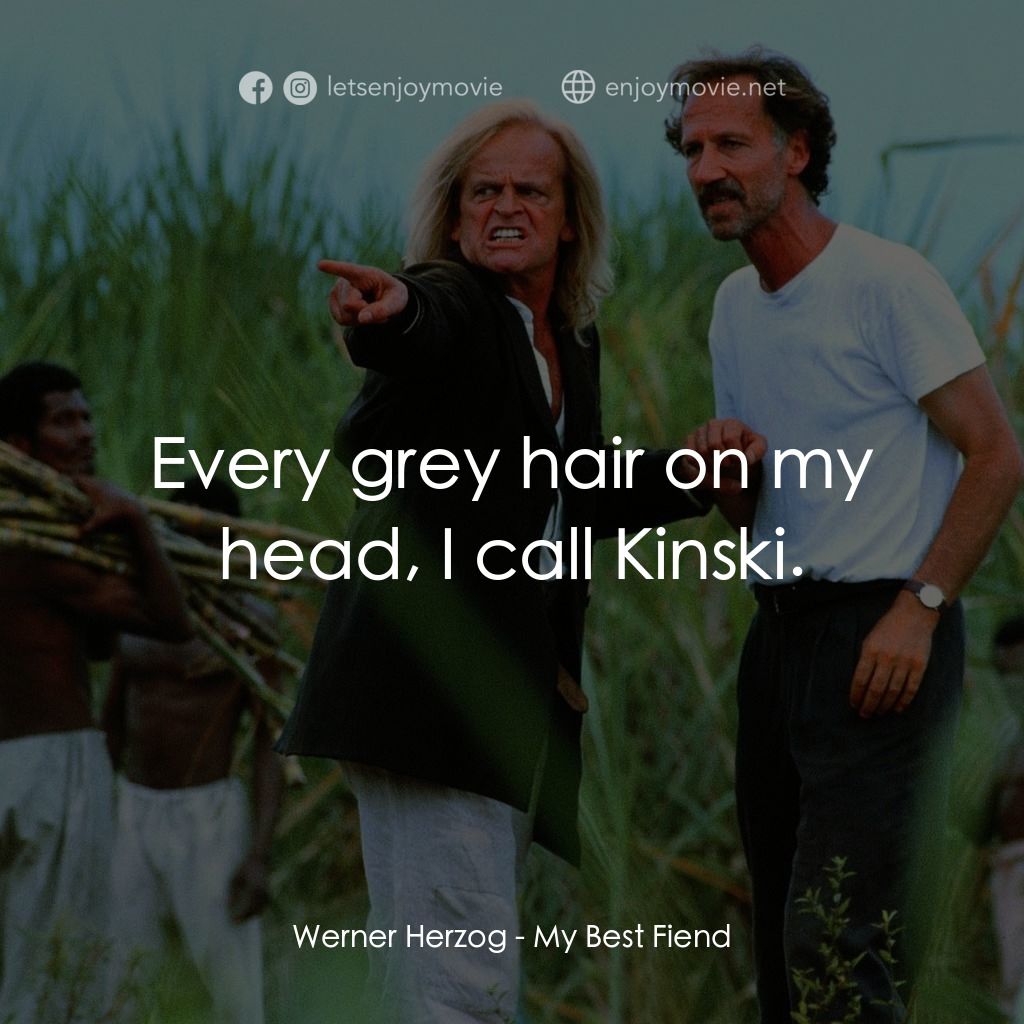 我的魔鬼經典對白：Werner Herzog: Every grey hair on my head, I call Kinski.