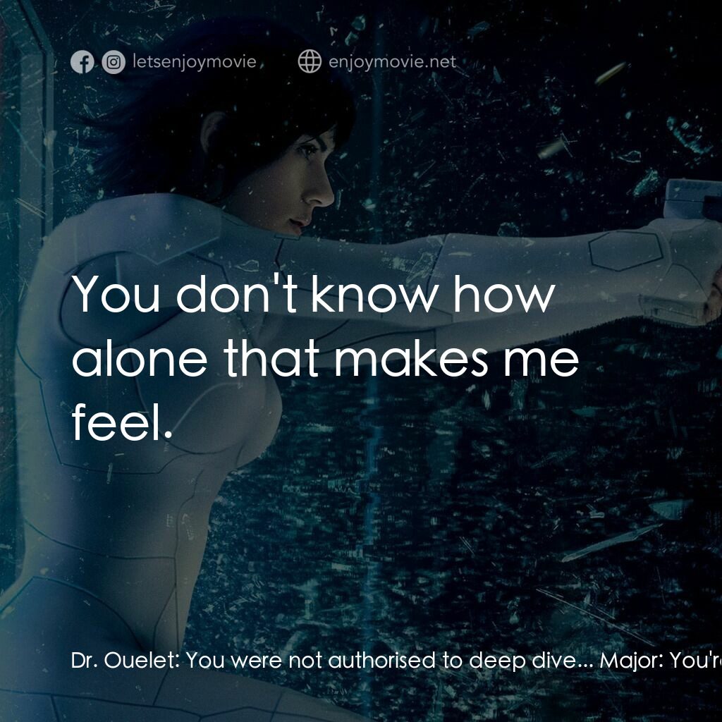 《攻殼機動隊》經典台詞：Dr. Ouelet:  You were not authorised to deep dive. ...
