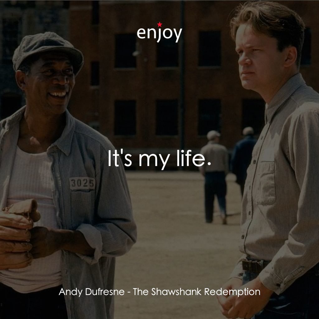 刺激 1995電影對白：Andy Dufresne: It's my life.
