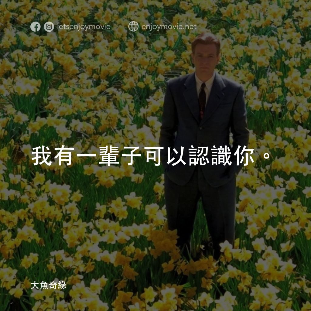 大智若魚電影對白：我有一輩子可以認識你。