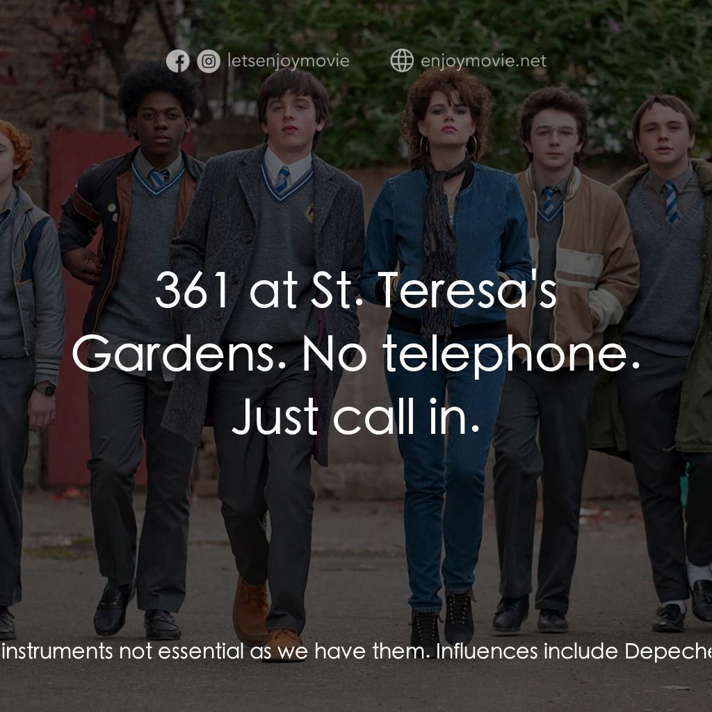 搖滾青春戀習曲電影對白：Poster: Futurist Band Forming. Looking for bass player, drummer and keyboard. Own