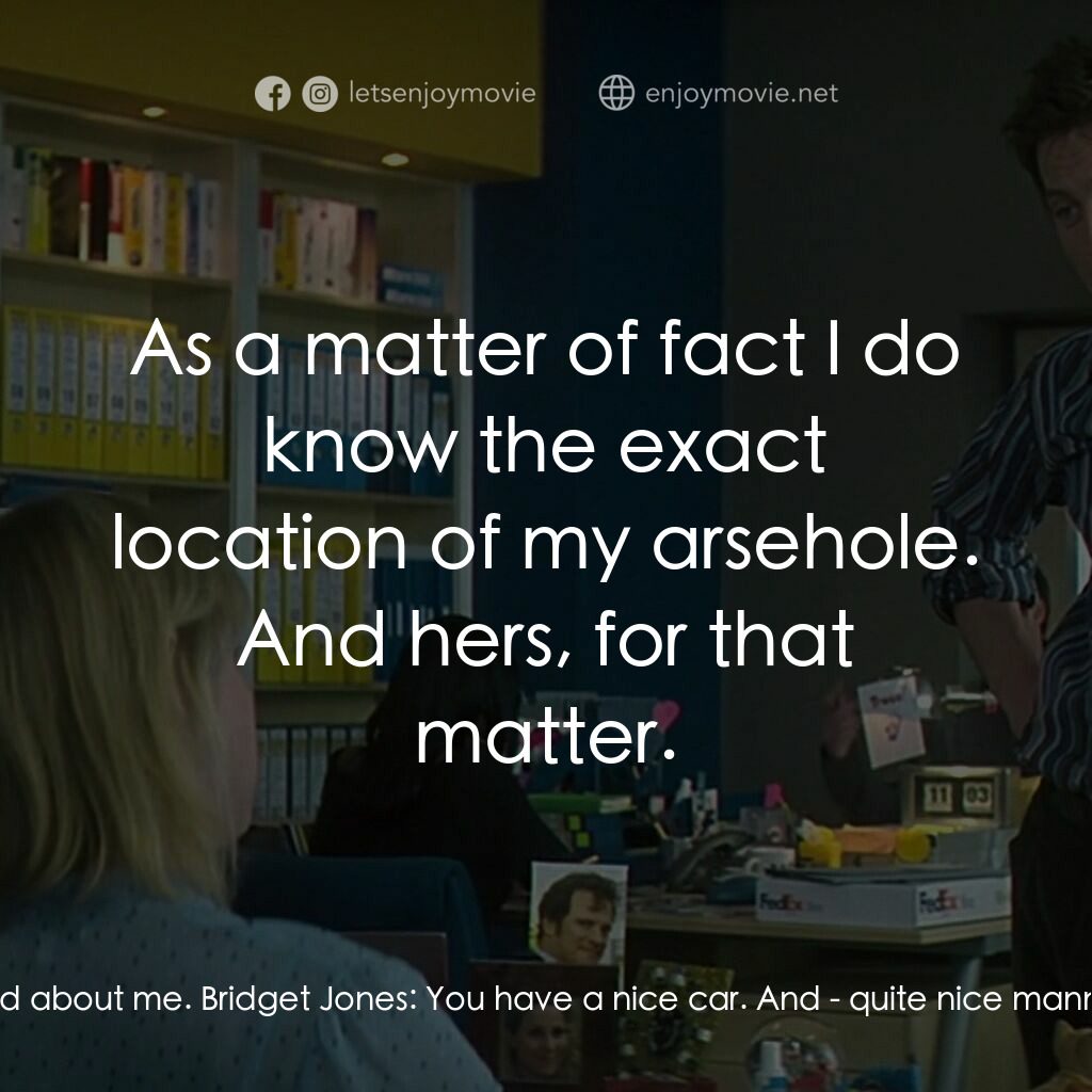 BJ 單身日記：男人禍水電影對白：Bridget Jones:  Daniel Cleaver is a deceitful, sexist, disgusting specimen of hum