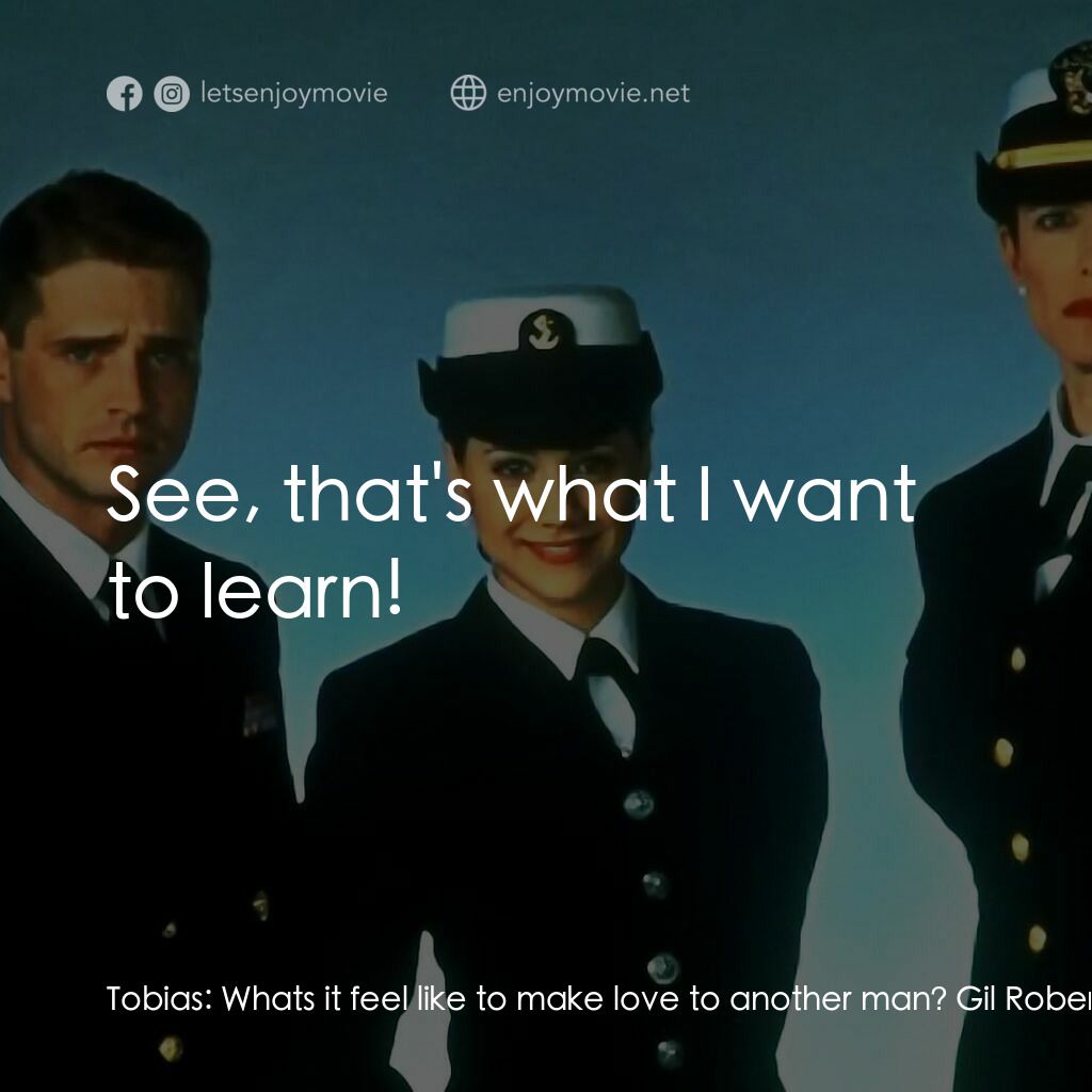 《Common Ground》經典台詞：Tobias:  Whats it feel like to make love to anothe ...