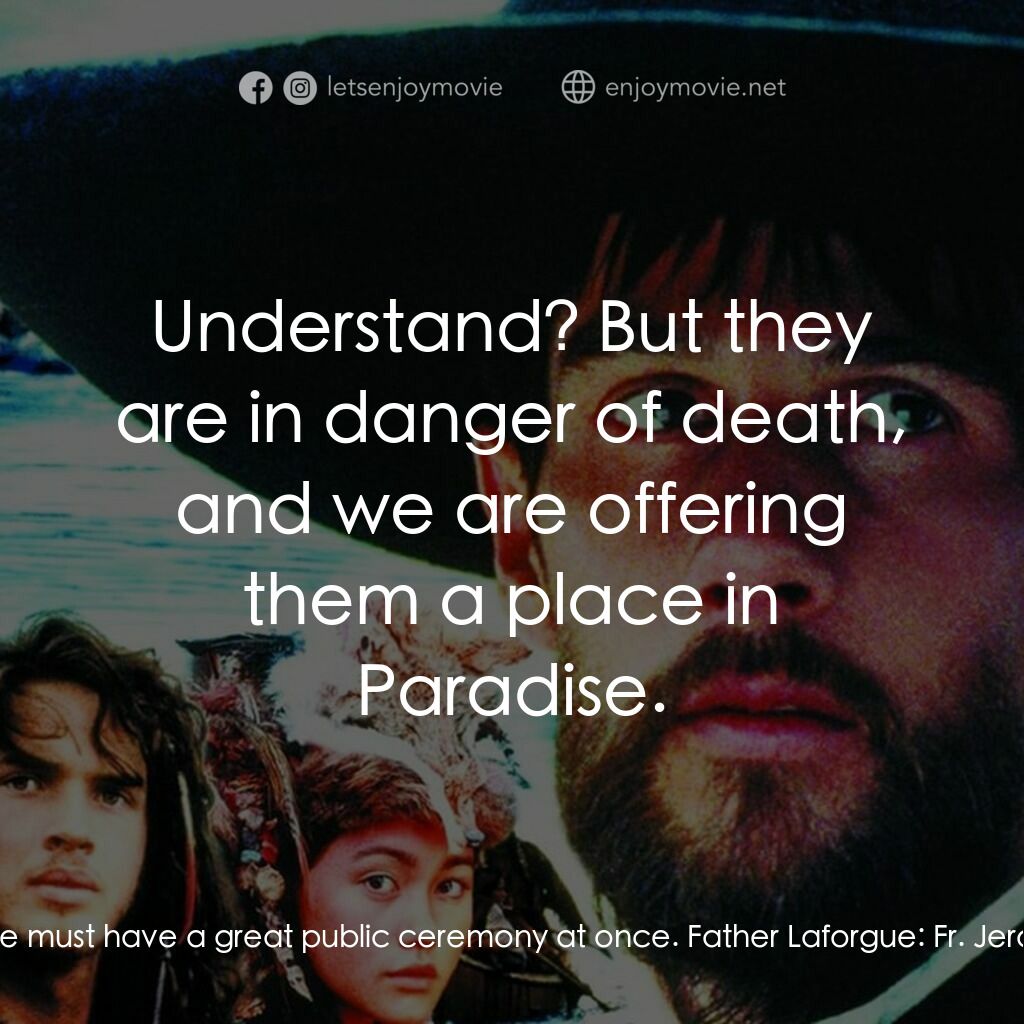 黑袍電影對白：Father Jerome:  Our only hope is that - some believe that baptism will cure their