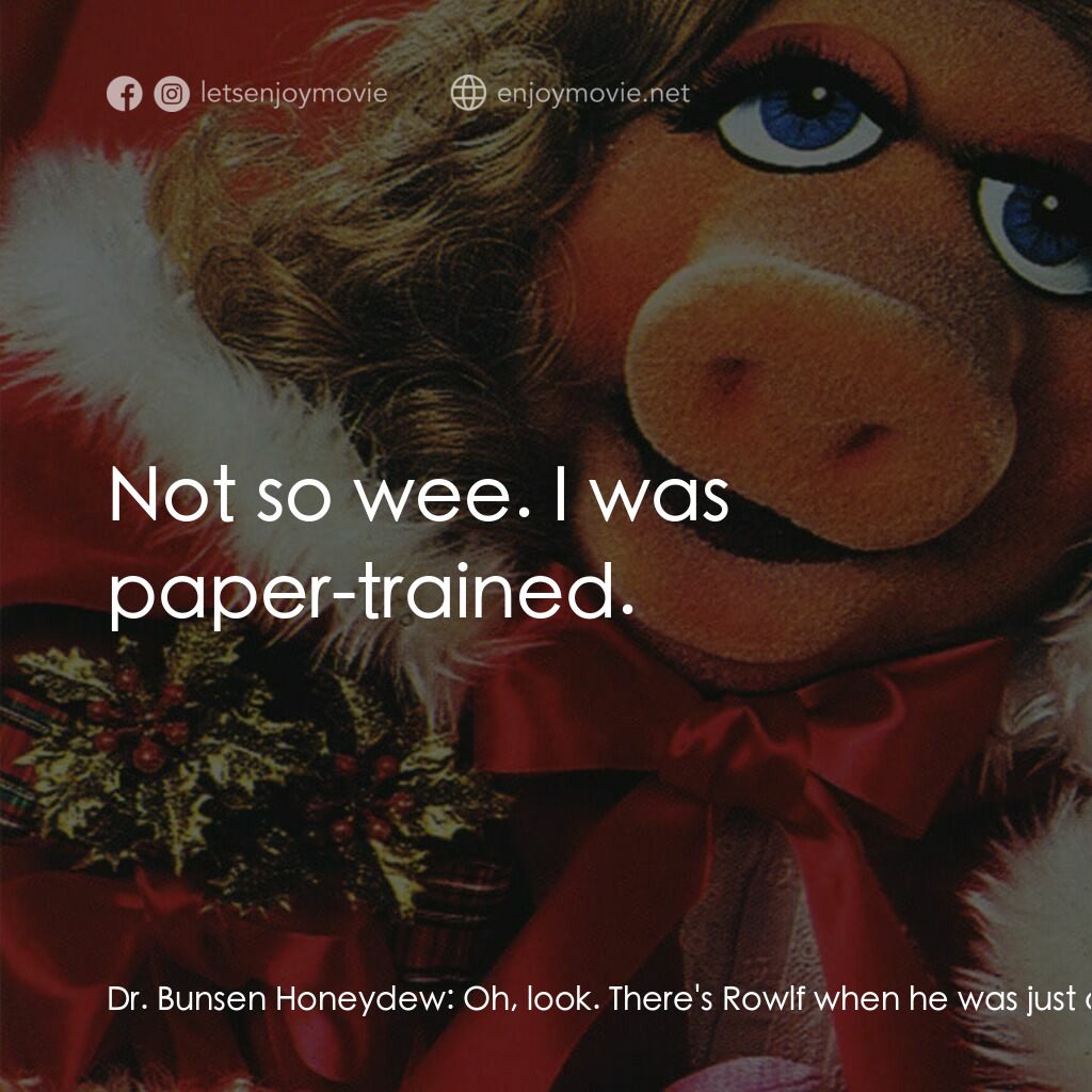 A Muppet Family Christmas電影對白：Dr. Bunsen Honeydew:  Oh, look. There's Rowlf when he was just a wee puppy. Rowlf