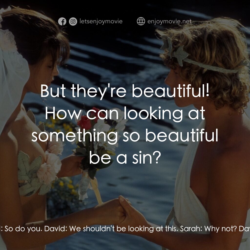 《金童玉女》經典台詞：Sarah:  Sarah:  You look funny! David:  So do you. ...