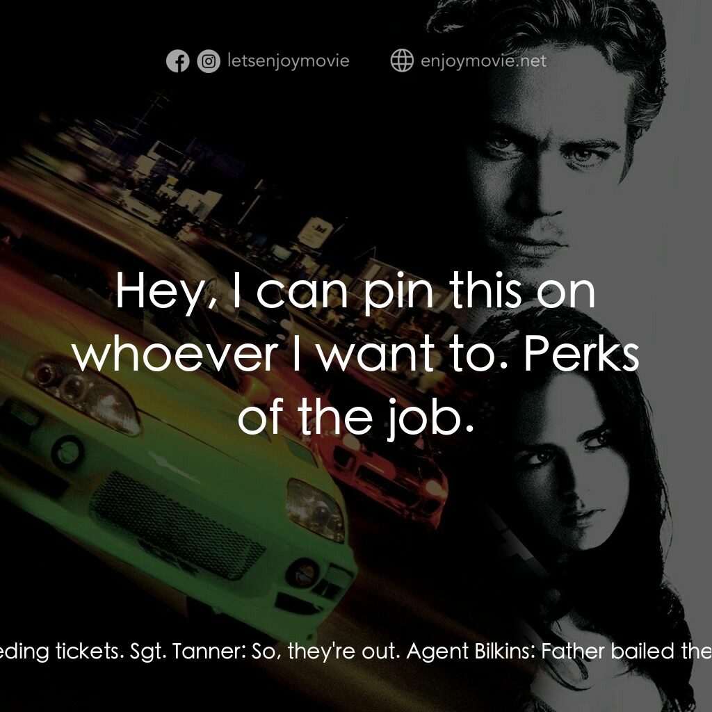 玩命關頭電影對白：Agent Bilkins:  DVD players were purchased legally. All we've got on Tran and his