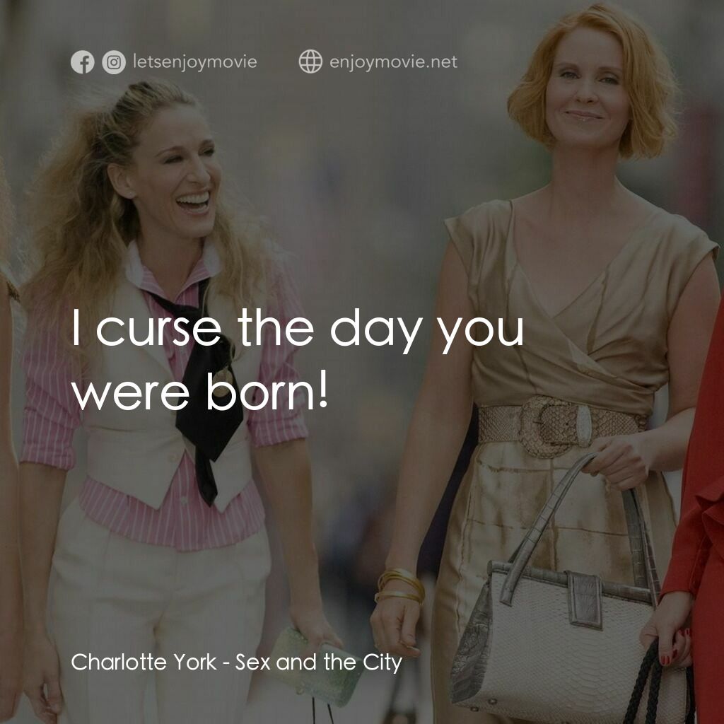 色慾都市電影對白：Charlotte York:  I curse the day you were born!