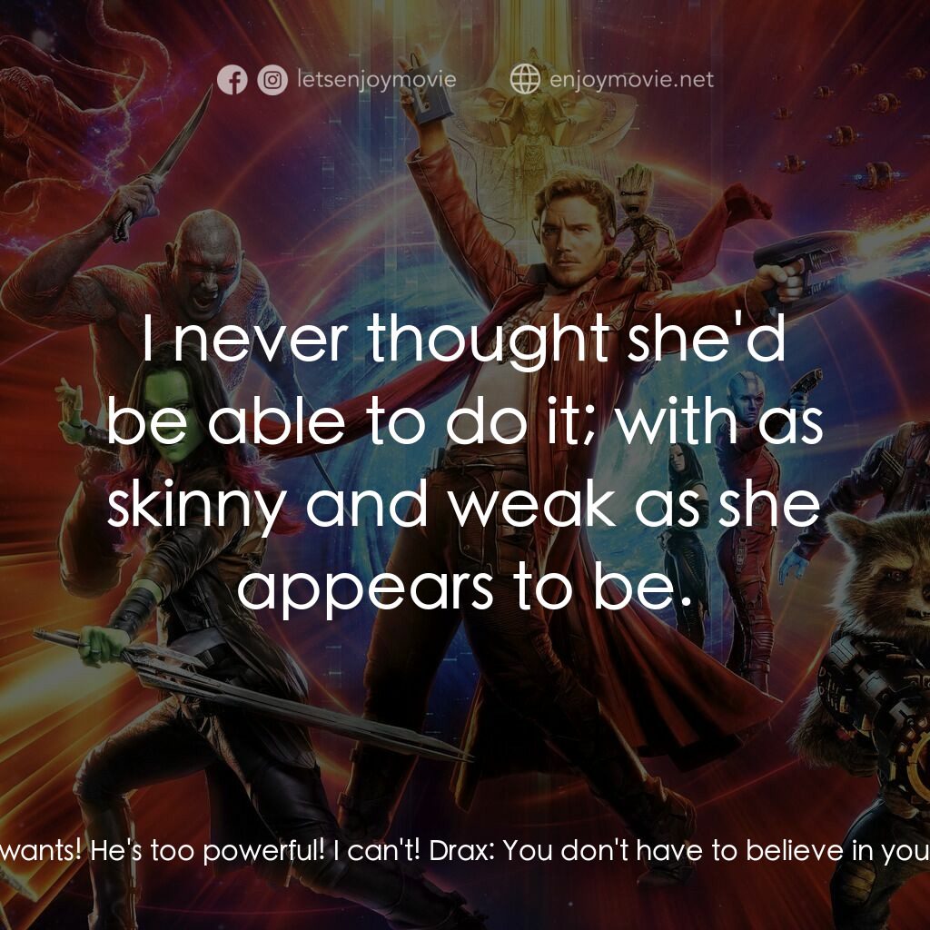 《銀河守護隊2》經典台詞：Mantis:  He's coming. Drax:  Didn't you sa ...