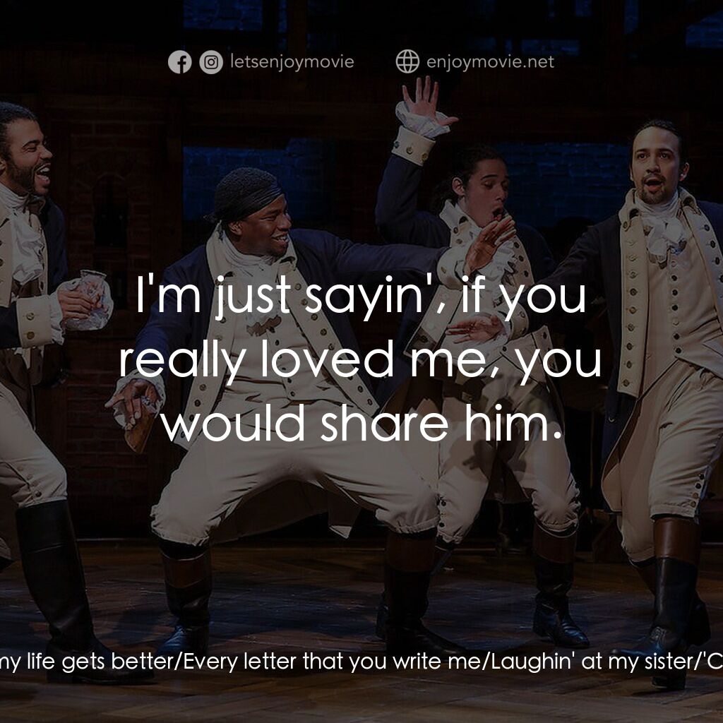 《漢密爾頓》經典台詞：Eliza Hamilton:  One week later/I'm writin' ...