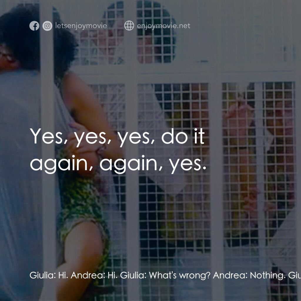 Devil in the Flesh電影對白：Giulia:  Hi. Andrea:  Hi. Giulia:  What's wrong? Andrea:  Nothing. Giulia:  Hey w