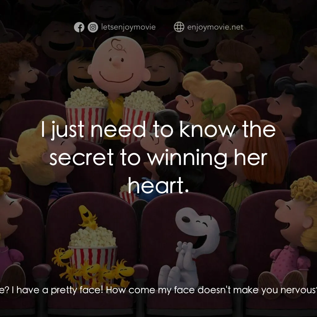 《史努比 The Peanuts Movie》經典台詞：Charlie Brown:  She has a pretty face and pretty f ...