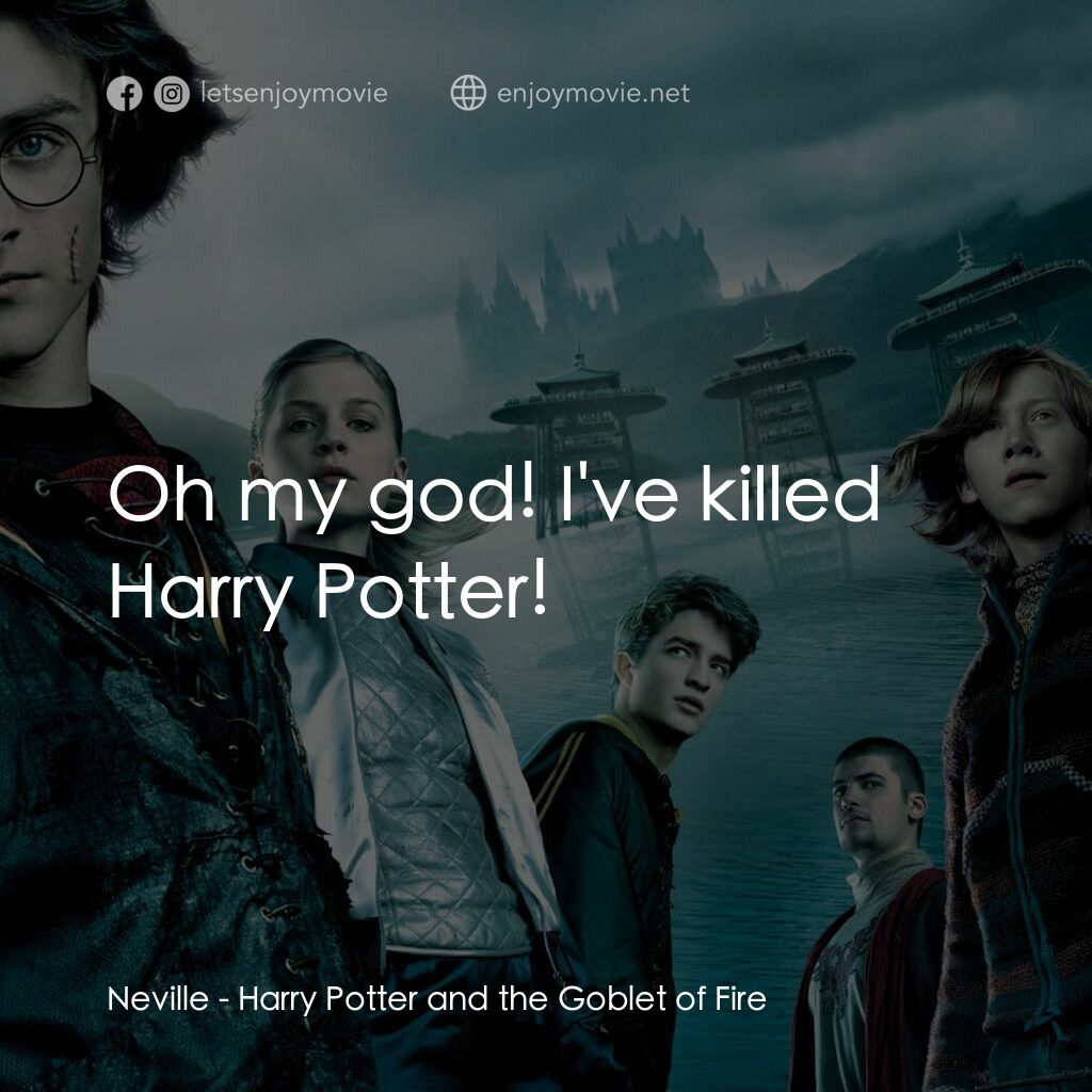 哈利波特：火盃的考驗電影對白：Neville:  Oh my god! I've killed Harry Potter!
