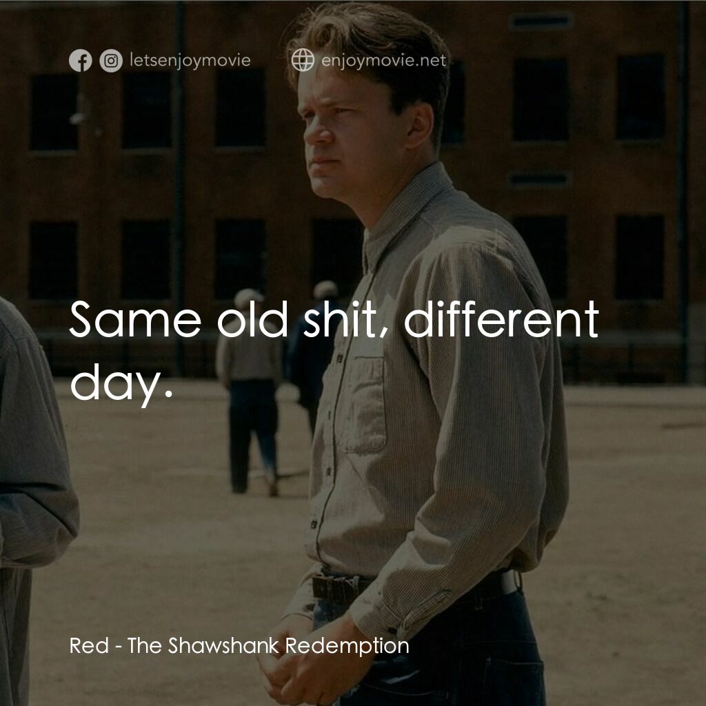刺激 1995電影對白：Red:  Same old shit, different day.