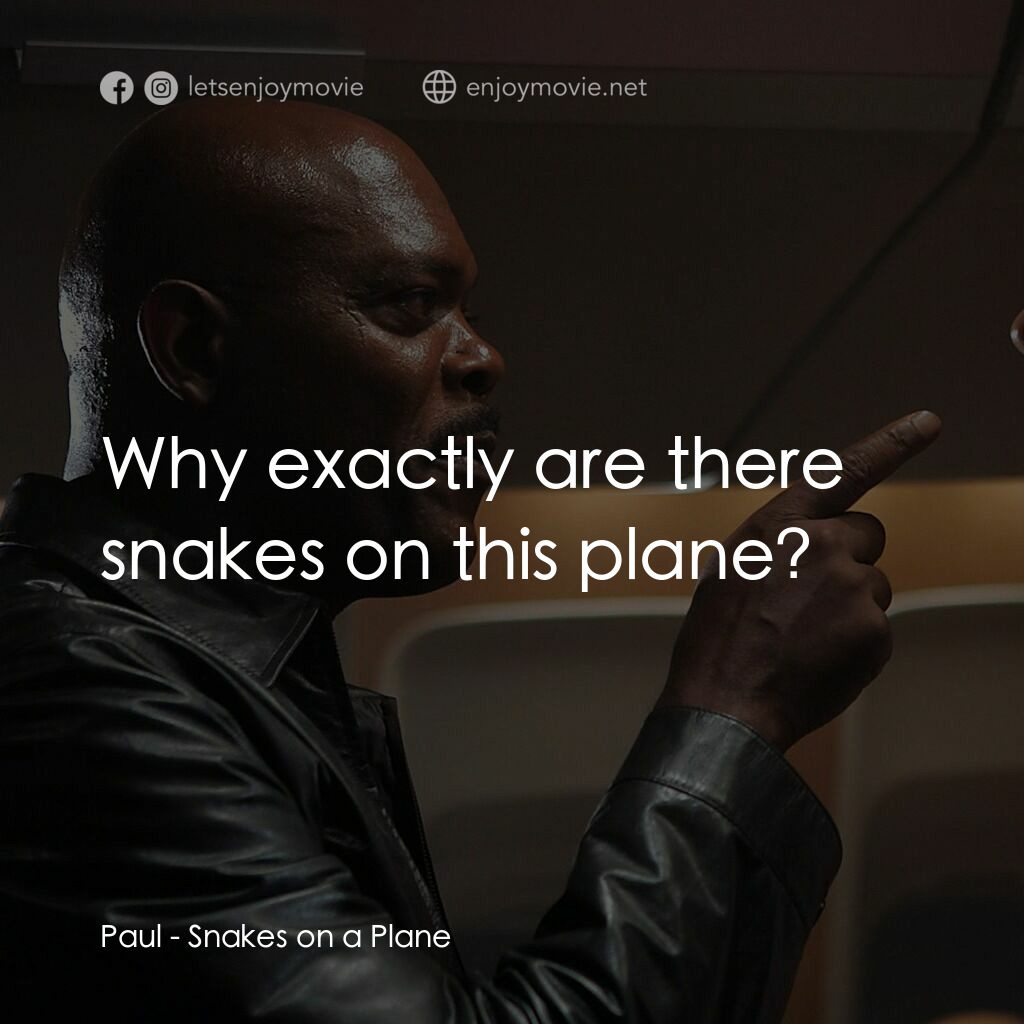 飛機上有蛇電影對白：Paul:  Why exactly are there snakes on this plane?