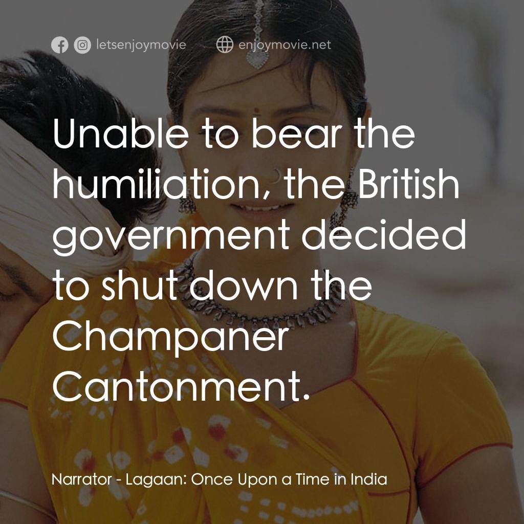 榮耀之役電影對白：Narrator: Unable to bear the humiliation, the British government decided to shut 