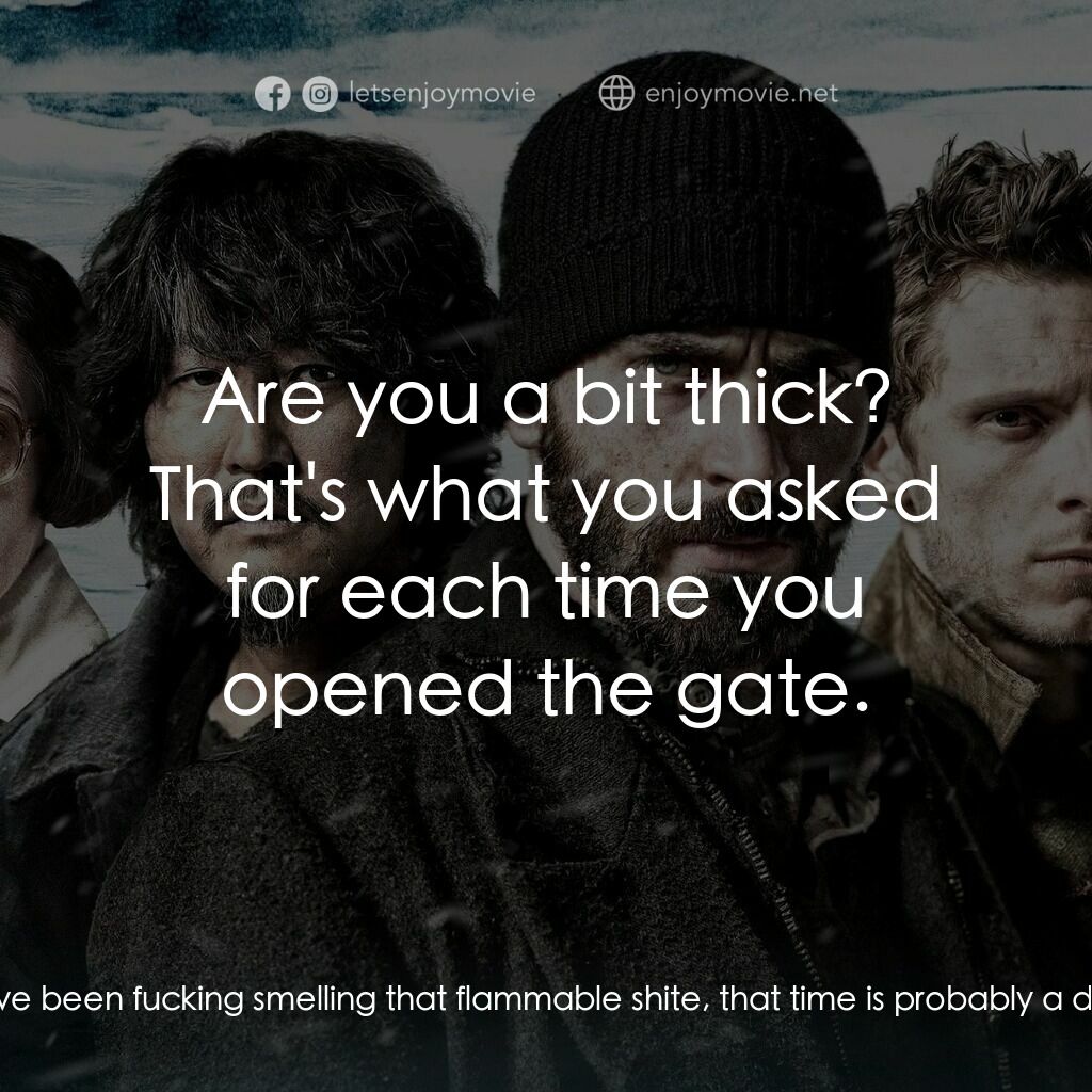 末日列車電影對白：Edgar:  Uh, hi. Hi. Excuse me, sorry to bother you there. Could I get you a glass