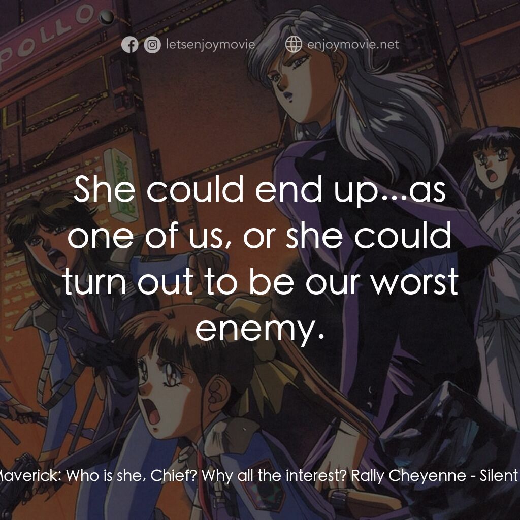 《Silent Möbius 劇場版》經典台詞：Lebia Maverick:  Who is she, Chief? Why all the in ...