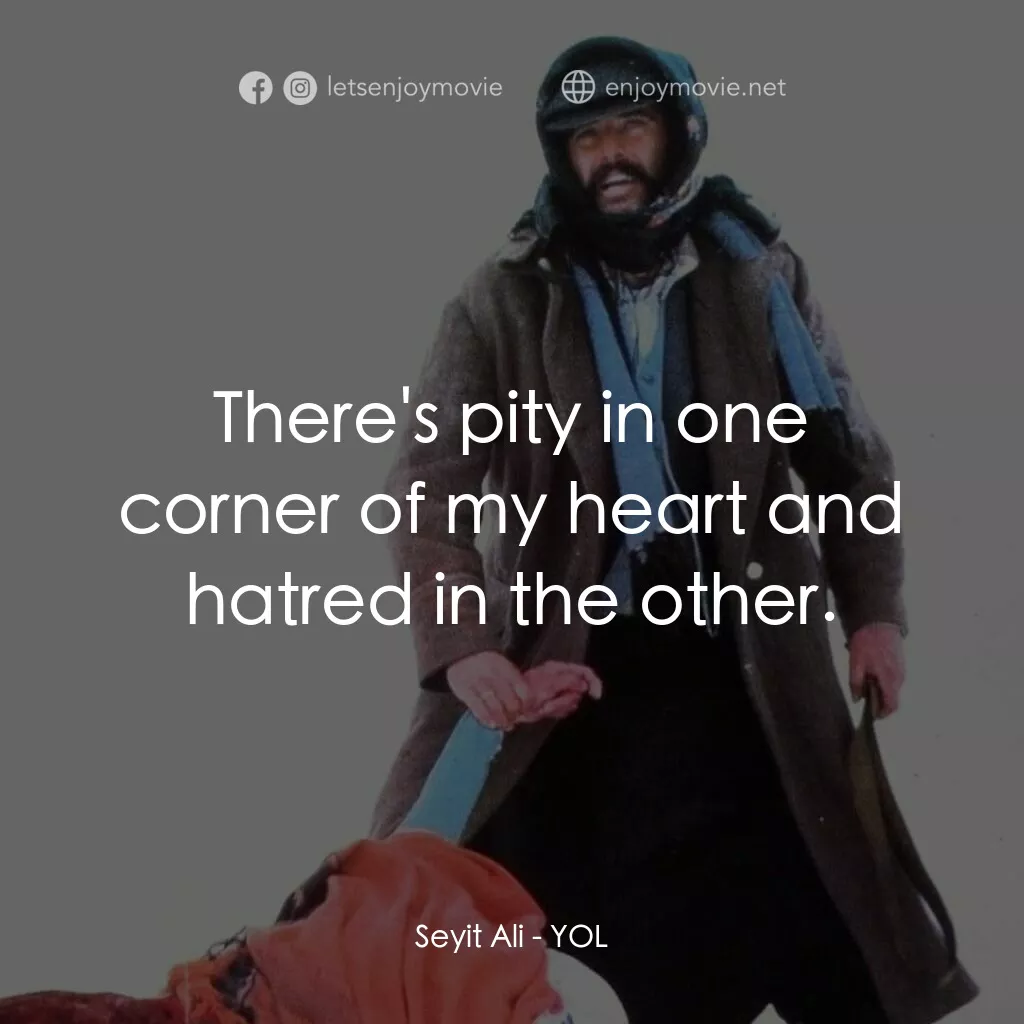 《自由之路》經典台詞：Seyit Ali:  There's pity in one corner of my h ...