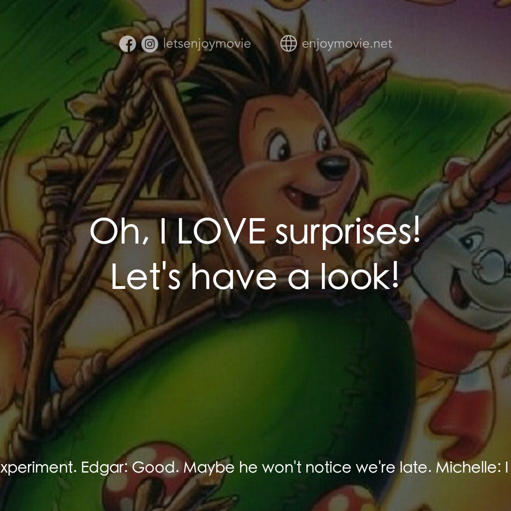 從前有座森林電影對白：Abigail:  I can hardly see him behind his papers. He must be working on an experi