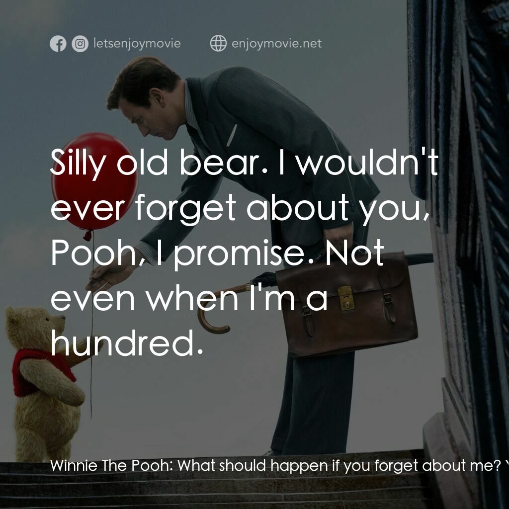 維尼與我電影對白：Winnie The Pooh:  What should happen if you forget about me? Young Christopher Ro