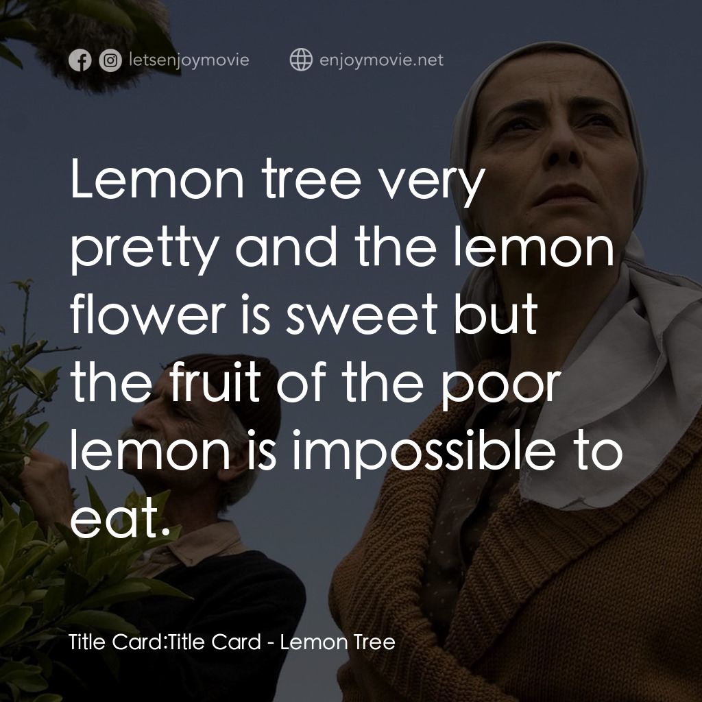 《Lemon Tree》經典台詞：Title Card: Title Card: Lemon tree very pretty and ...