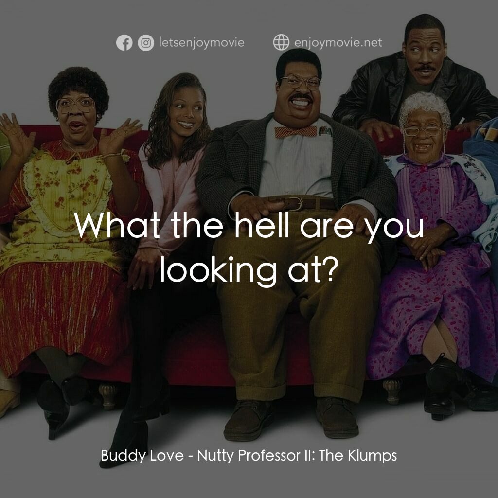 隨身變 ２：我們才是一家人電影對白：Buddy Love:  What the hell are you looking at?