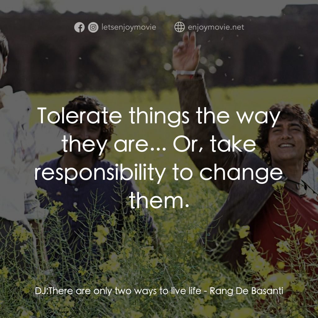 《芭薩提的顏色》經典台詞：DJ: There are only two ways to live life:  Tolerat ...