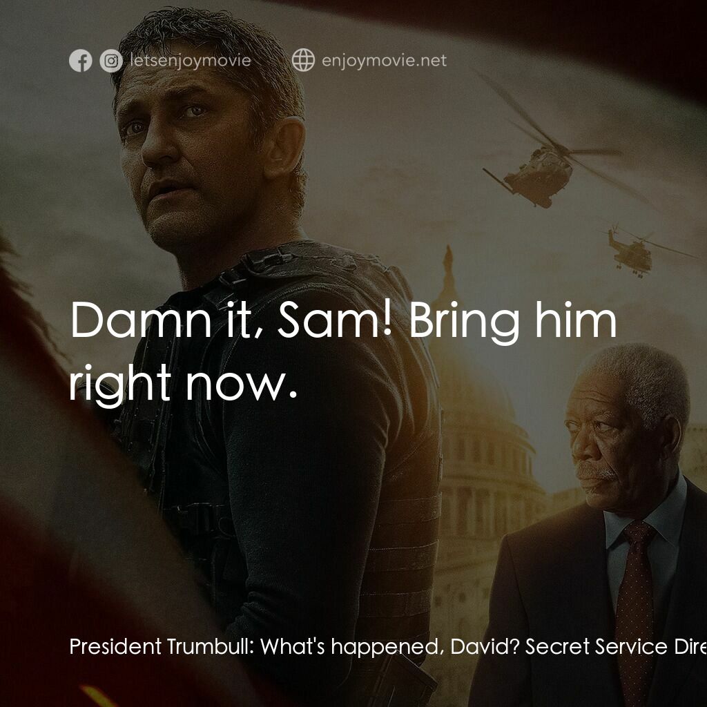 白宮淪陷3: 天使淪陷電影對白：President Trumbull:  What's happened, David? Secret Service Director David Gentry