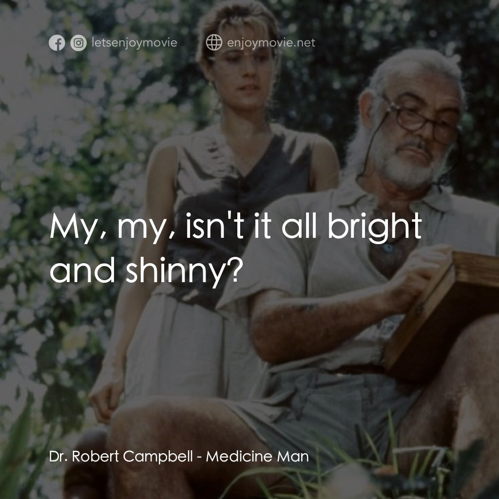 飛越綠林電影對白：Dr. Robert Campbell: My, my, isn't it all bright and shinny?