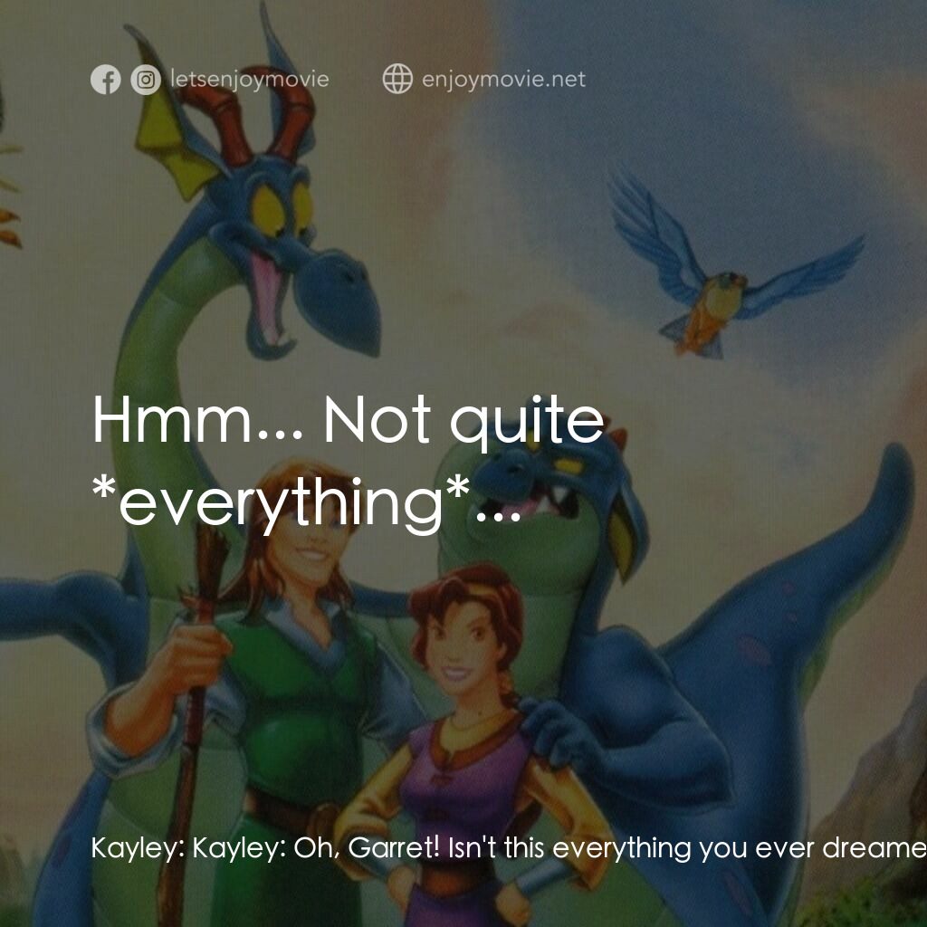《魔劍奇兵》經典台詞：Kayley:  Kayley:  Oh, Garret! Isn't this every ...