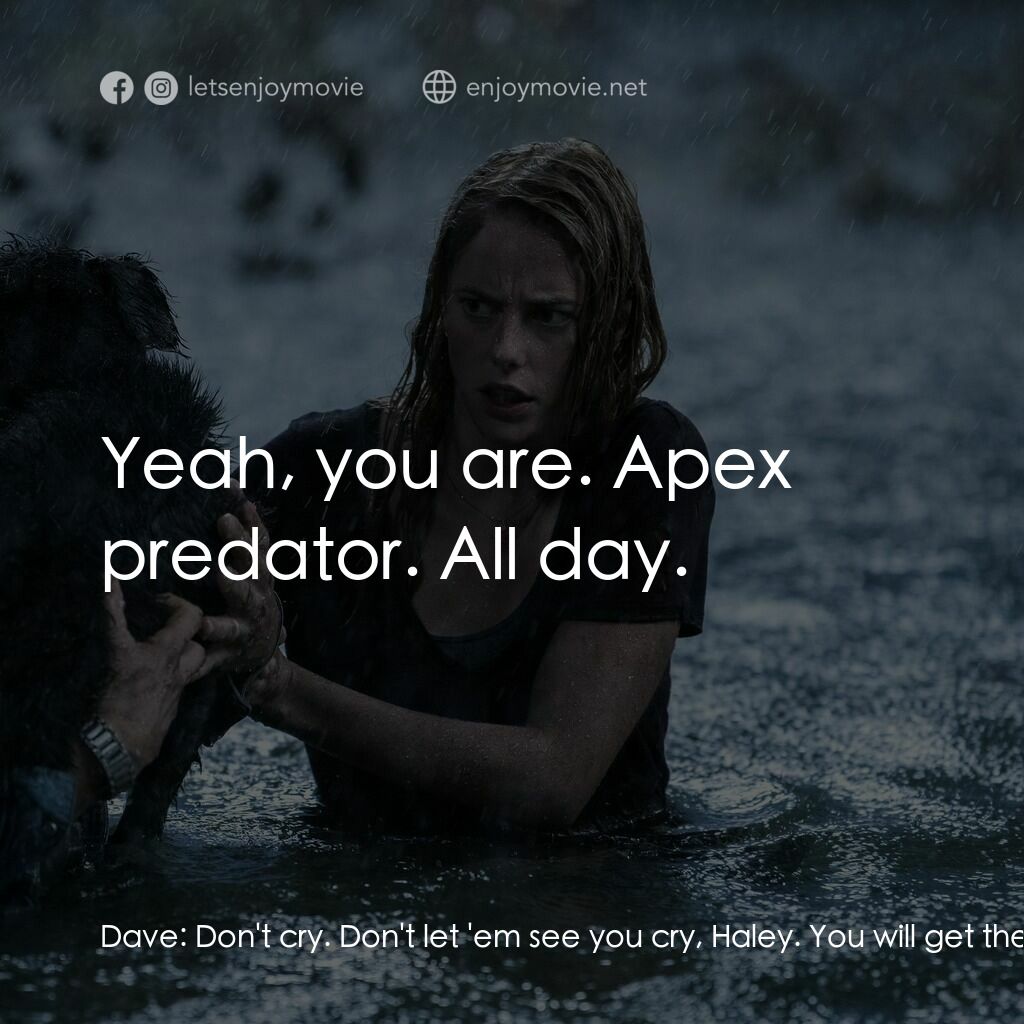 鱷魔電影對白：Dave:  Don't cry. Don't let 'em see you cry, Haley. You will get them next time. 