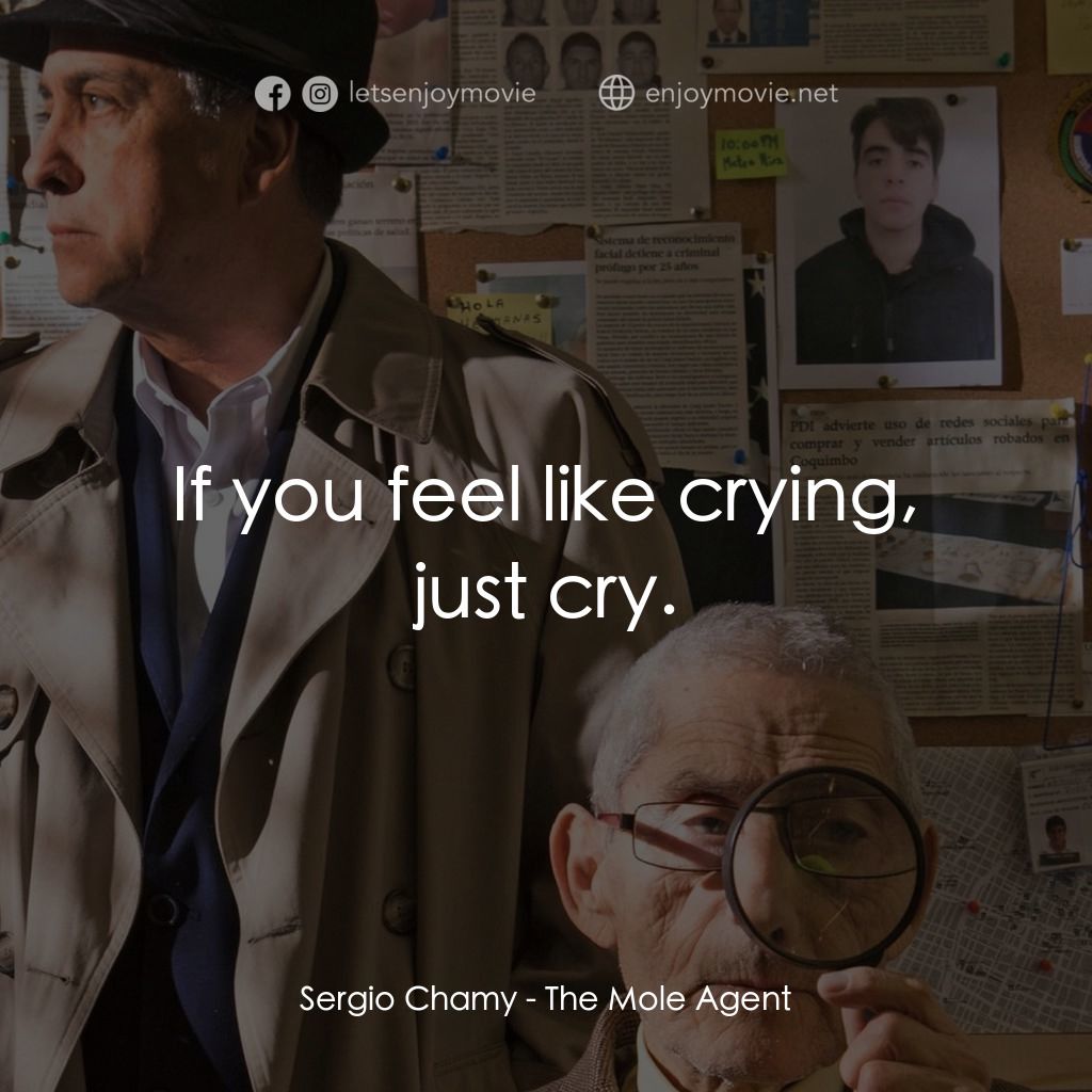 《臨時偵探無限耆》經典台詞：Sergio Chamy: If you feel like crying, just cry.